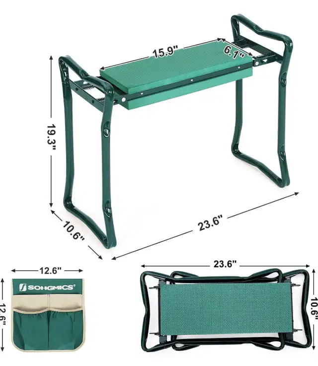 SONGMICS Garden Kneeler & Seat with Tool Bag in Outdoor Tools & Storage in Oshawa / Durham Region - Image 3