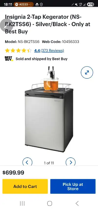 Kegerator like new.  Comes with a 50L keg, 2 taps., View more