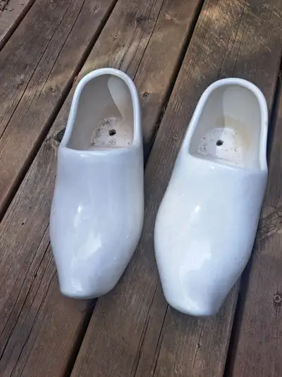 Vintage ceramic Dutch clog planters, View more