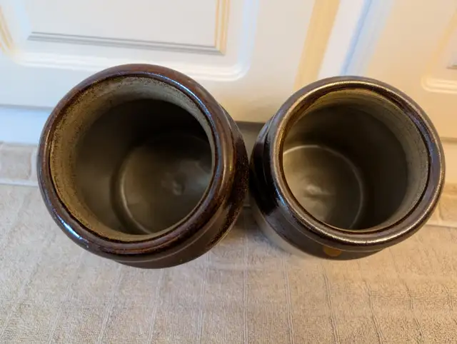 PAIR "MOIRA" HANDMADE STONEWARE CROCKS64141844934145122