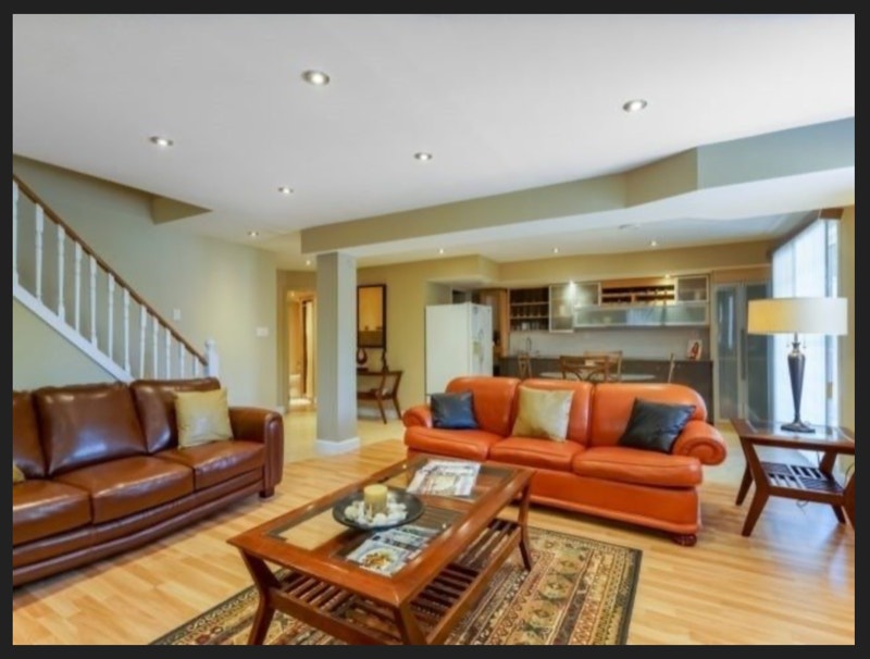 1 bedroom walkout Basement with Big DEN + Hall No Cooking Top Long