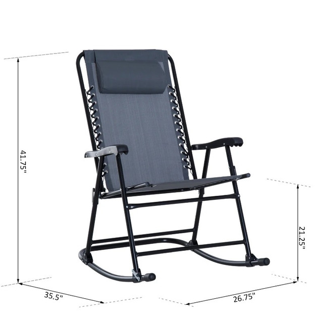 2pc Patio Foldable Rocking Chair Set  in Hobbies & Crafts in Markham / York Region - Image 3