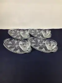 Anchor Hocking glass Serva Snack Set cups & serving trays - aa41