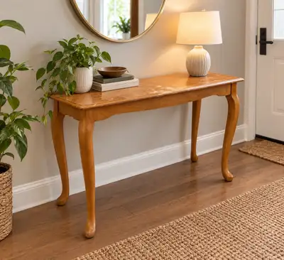 Wood Console / Sofa Table – Queen Anne Style, View more