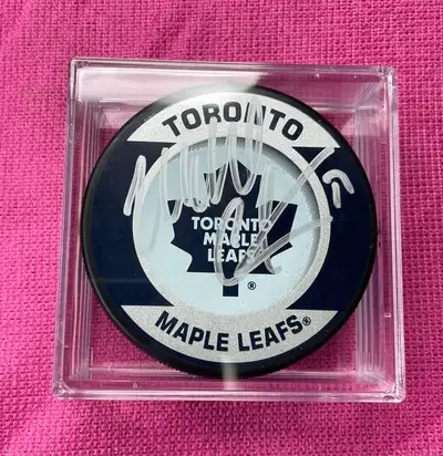 NHL “TORONTO MAPLE LEAFS” Signed Hockey Pucks, View more