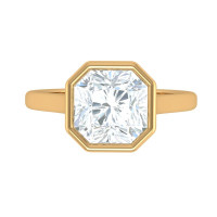 IGI 2.0Carat Asscher Cut Lab Diamond Bezel Engagement Ring,G-VS1