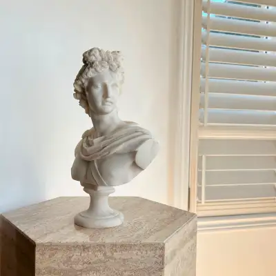 Vintage Apollo Bust Statue Greek Marble, View more