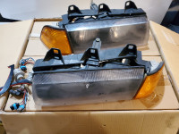 BMW E36 3 Series OEM Headlights and Amber Turn Signals