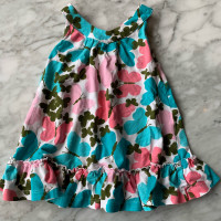 12 Months - Joe Fresh Pink and Blue Butterfly Sun Dress