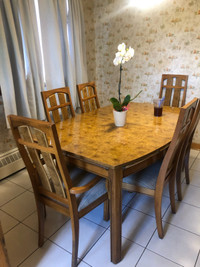 Beautiful dining room table and chairs with buffet cabinet 