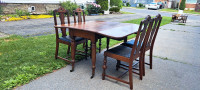 Antique Drop leaf dining table and chairs