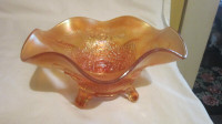Vintage ~ Carnival Glass ~ Footed Bowl box 30