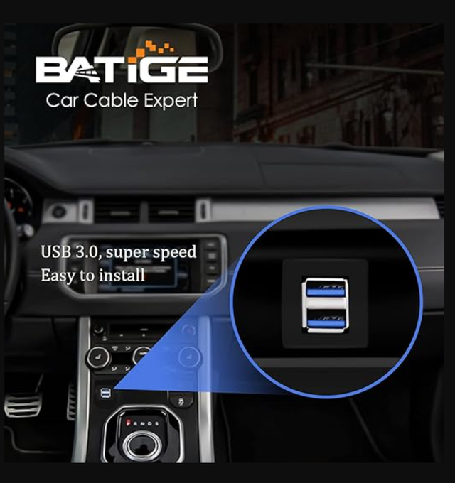 BATIGE Dual Ports Square USB 3.0 Panel Flush Mount Extension Cab in ATV Parts, Trailers & Accessories in City of Toronto - Image 7