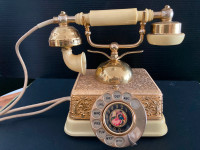 Vintage Rotary Dial Telephone Ornate French Style Decorative