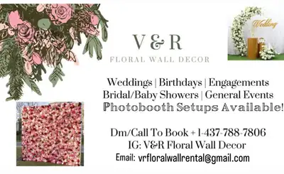 For floral wal backdrop rental, Contact us for any event! All of our prices are fixed & Affordable....