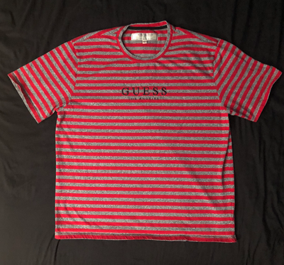 GUESS Los Angeles (Size XL) Grey & Red Stripes T-Shirt, View more