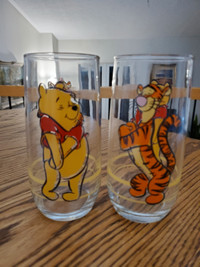 Vintage Walt Disney's Tigger & Winnie the Pooh Drinking Glasses