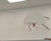 2 large mounted basketball nets