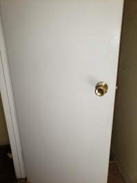 Smooth Interior Door with Hinges and Door Handle