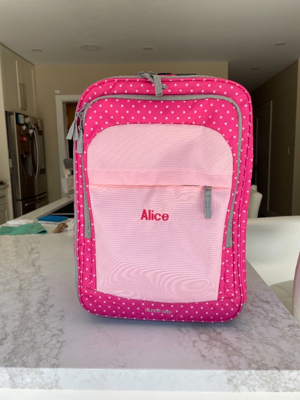 Girl Carry On Luggage with Wheels (Lands' End) Pink Suitcase Other