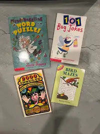 4 English joke, maze, puzzle books for children 