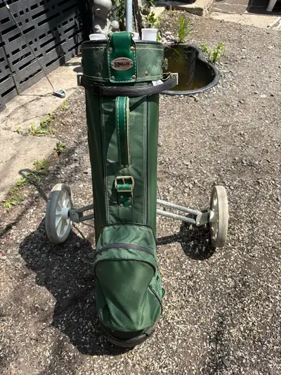 Vintage Golf Bag And Cart, View more