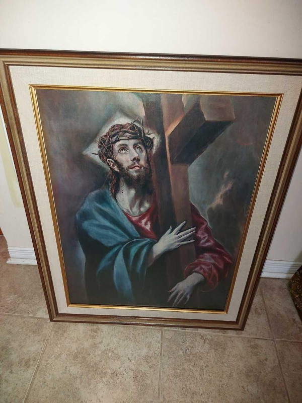 Large vintage reproduction of El Greco "Christ Carrying the Cros dans Art et objets de collection  à Ouest de l’Île