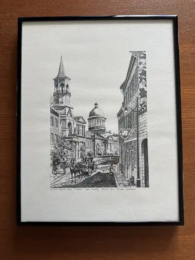 CADRE MARCHÉ BON SECOURS RUE ST-PAUL VIEUX MONTRÉAL LITHOGRAPHIE, View more