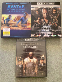 New 4K UHD Bluray Fast X The Green Mile Avatar The Way of Water 