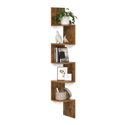 SONGMICS 5-Tier Wall-Mounted Corner Shelf, View more