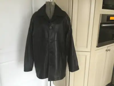 DANIER BLACK LEATHER MEN JACKET WITH VEST SIZE MEDIUM , View more