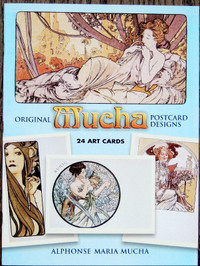 Alphonse Mucha Vintage Postcard Designs 24 Art Cards NEW