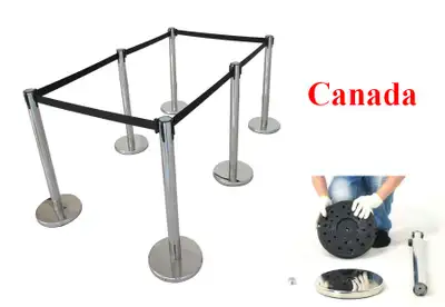 6PCS Stanchions Public Posts Barriers Retractable Belt 170520, View more