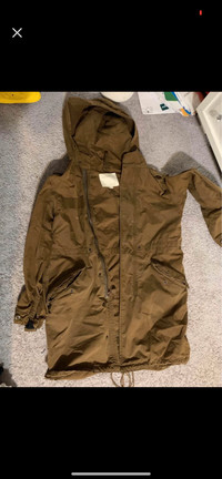 TNA rain coat size small olive colour 