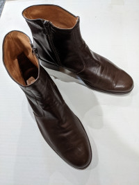 Men's Brown Leather Zip Boots