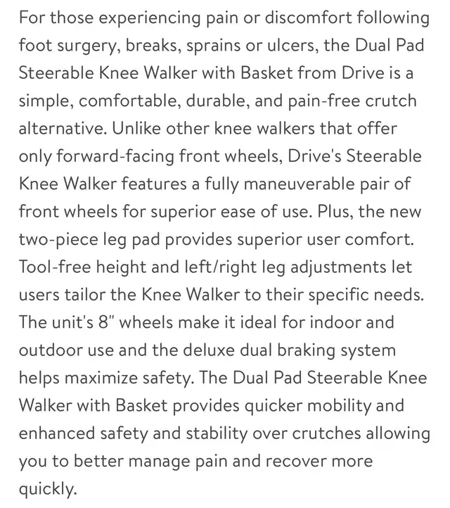 Knee scooter, duel pad for leg injuries in Health & Special Needs in Chilliwack - Image 7