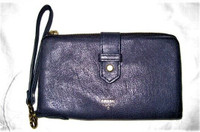 Navy Fossil Purse and Wrist Strap Wallet