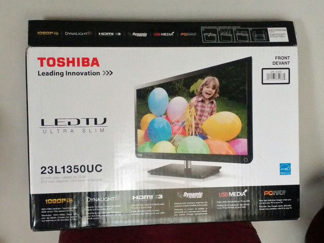 Téléviseur (TV) Toshiba 23 pouces (58.4 cm). TV LED ultra mince dans Téléviseurs  à Trois-Rivières