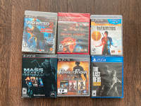 Playstation 3 games in boxes + The Last of Us Remastered for PS4