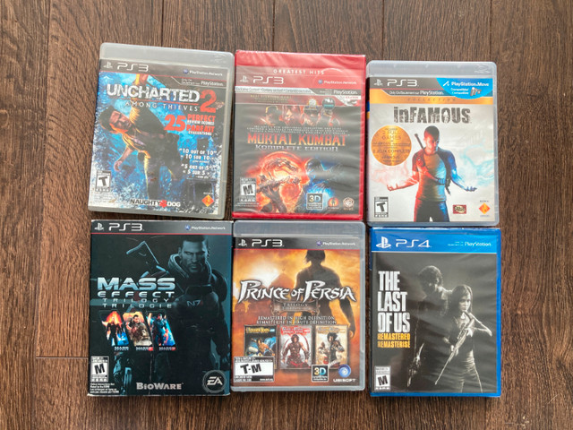 Playstation 3 games in boxes + The Last of Us Remastered for PS4 in Sony Playstation 3 in Victoria