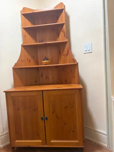 Stylish & Graceful Solid Wood Corner Unit – Great Condition!, View more