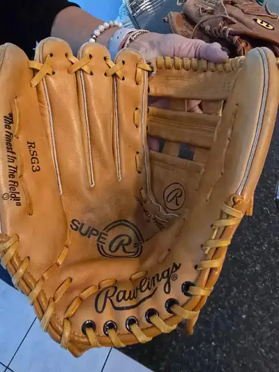 TWO HIGH QUALITY LEFTY BASEBALL GLOVES, View more