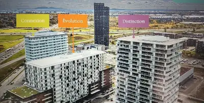 Fabuleux condo 3-1/2 situé au 8e étage, construction 2024 dans le quartier District Union à Terrebon...