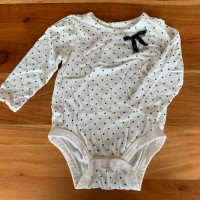 12-18 Months - GAP Cream Long Sleeve Bodysuit with Polka Dots
