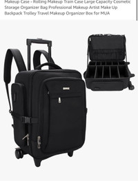 Makeup Case - Rolling Makeup Train Case Large Capacity Cosmetic 