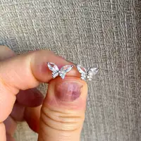 Butterfly Cubic zirconia stone with sterling silver pin 