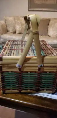 Vintage Bamboo Basket 