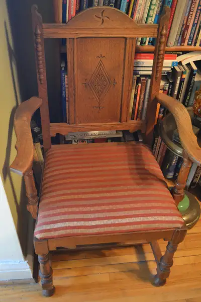Vintage Chair Oak Armchair Carved 1920s - 40s, View more