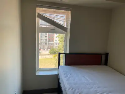 Lease takeover Room includes desk,bed and mattress, closet, 2 tier drawer and chair. Shared kitchen...