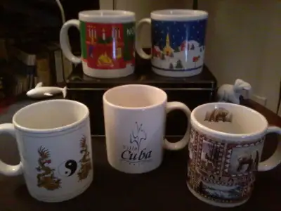 Coffee Mugs from Hong Kong, Alaska, Cuba, etc., View more